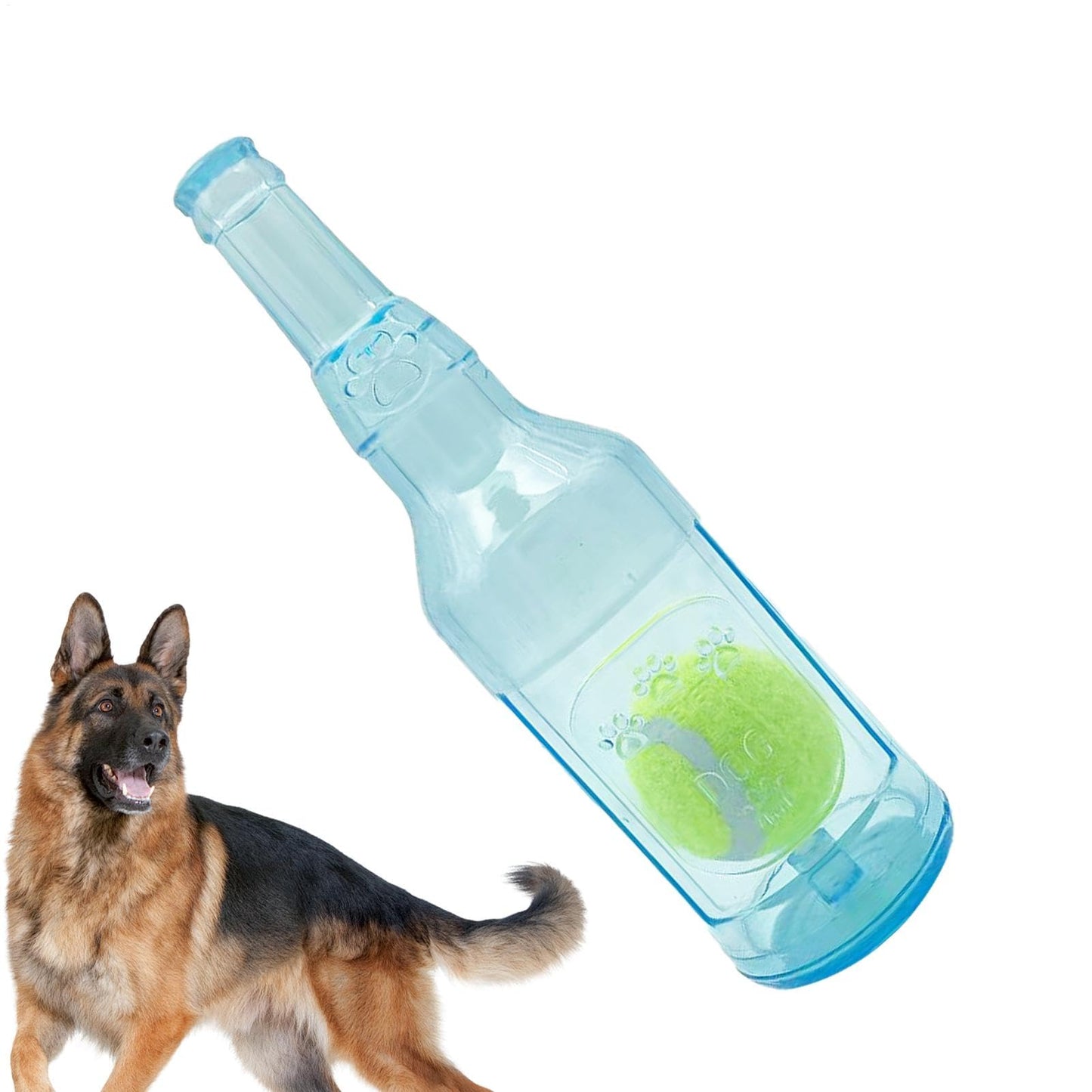 Pet & Garden Bottle Toys For Dogs - Puppy Squeaky Toy | Funny Bottle With Ball Gadget Pet Accessories | Outdoor Interactive Pets Bauble | Water Container Cruncher For Small To Large Dog