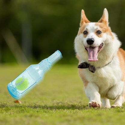 Pet & Garden Bottle Toys For Dogs - Puppy Squeaky Toy | Funny Bottle With Ball Gadget Pet Accessories | Outdoor Interactive Pets Bauble | Water Container Cruncher For Small To Large Dog